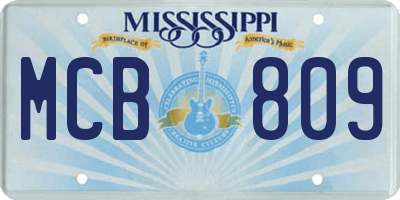 MS license plate MCB809