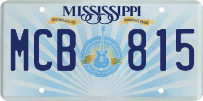 MS license plate MCB815