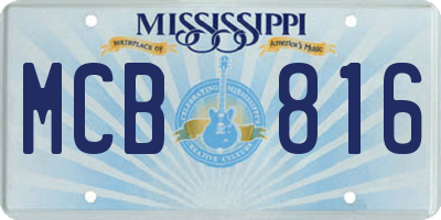 MS license plate MCB816