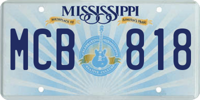 MS license plate MCB818