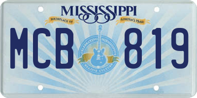 MS license plate MCB819