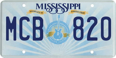 MS license plate MCB820