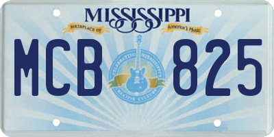 MS license plate MCB825