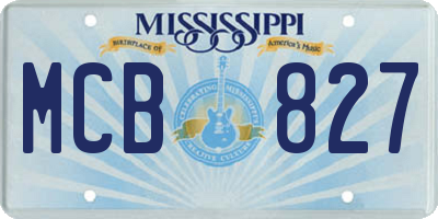 MS license plate MCB827