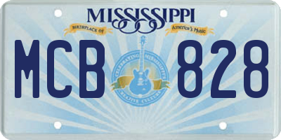 MS license plate MCB828
