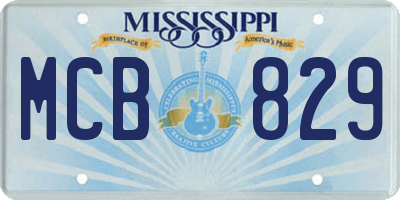 MS license plate MCB829