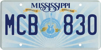 MS license plate MCB830