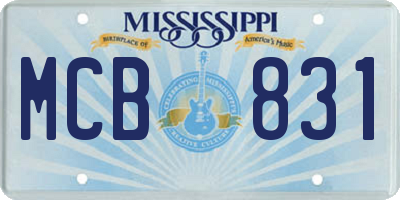 MS license plate MCB831