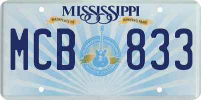 MS license plate MCB833
