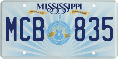 MS license plate MCB835