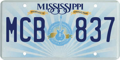 MS license plate MCB837