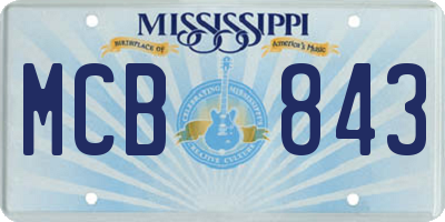 MS license plate MCB843
