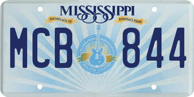 MS license plate MCB844
