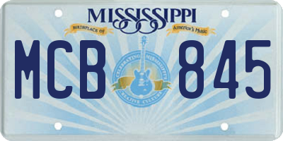 MS license plate MCB845