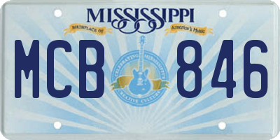 MS license plate MCB846