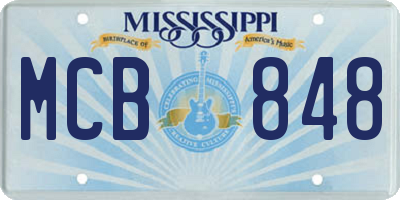 MS license plate MCB848