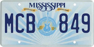 MS license plate MCB849