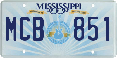 MS license plate MCB851