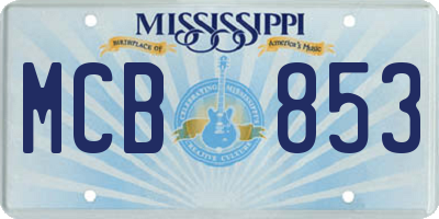 MS license plate MCB853