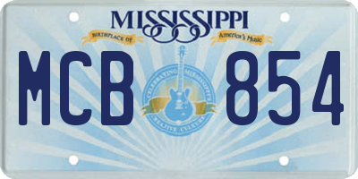 MS license plate MCB854