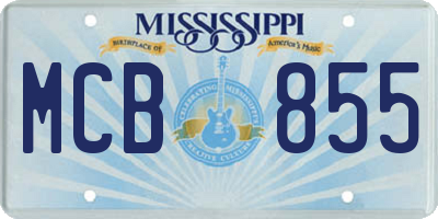 MS license plate MCB855