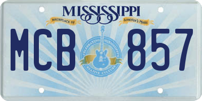MS license plate MCB857