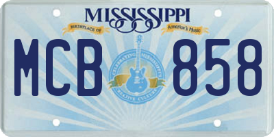 MS license plate MCB858