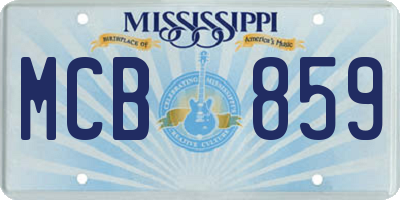 MS license plate MCB859