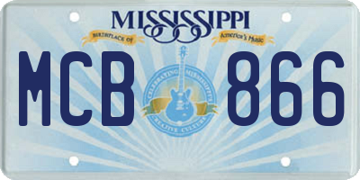 MS license plate MCB866