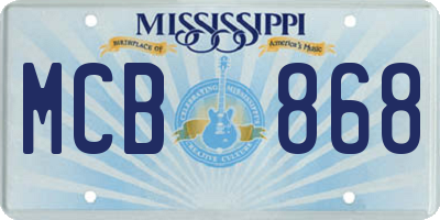 MS license plate MCB868