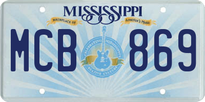 MS license plate MCB869