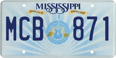 MS license plate MCB871