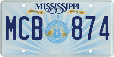 MS license plate MCB874
