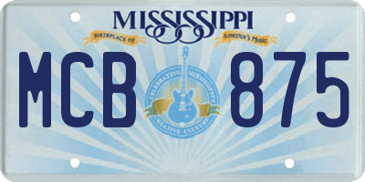 MS license plate MCB875