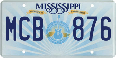 MS license plate MCB876