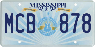 MS license plate MCB878