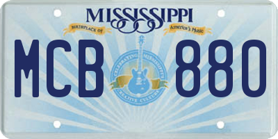 MS license plate MCB880