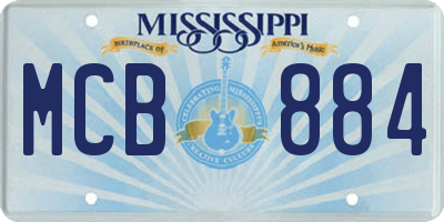 MS license plate MCB884