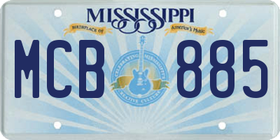 MS license plate MCB885