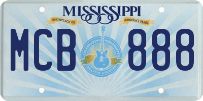 MS license plate MCB888