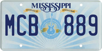 MS license plate MCB889
