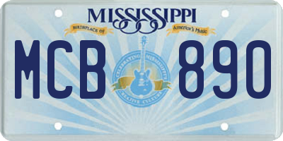 MS license plate MCB890