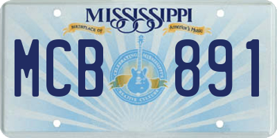 MS license plate MCB891