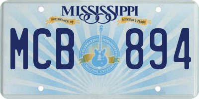 MS license plate MCB894