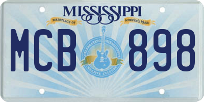 MS license plate MCB898