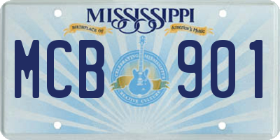 MS license plate MCB901