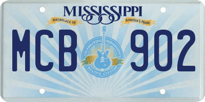 MS license plate MCB902