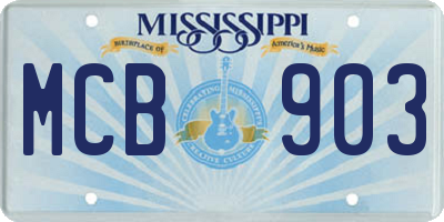 MS license plate MCB903