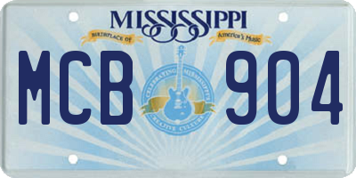 MS license plate MCB904