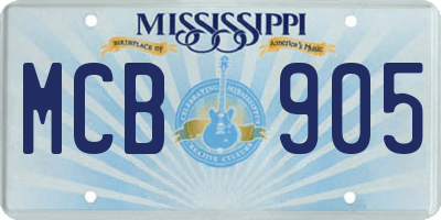 MS license plate MCB905